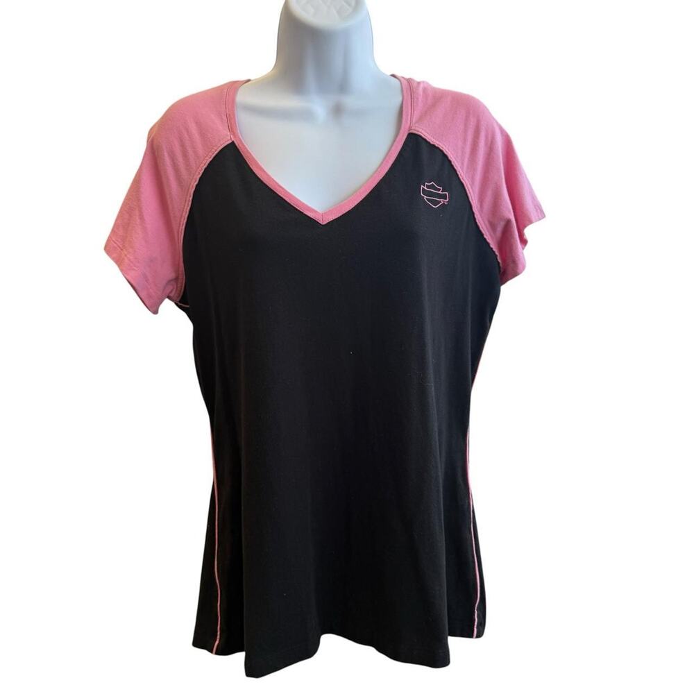 Harley Davidson Black Pink T-shirt Size Large